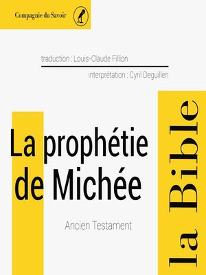 cover image of La prophétie de Michée
